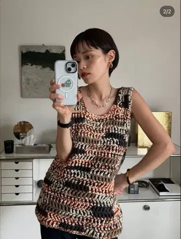 멀티 컬러 니트 베스트