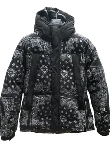 페이즐리 무늬 다운 자켓 후드 부착 사이즈 XL