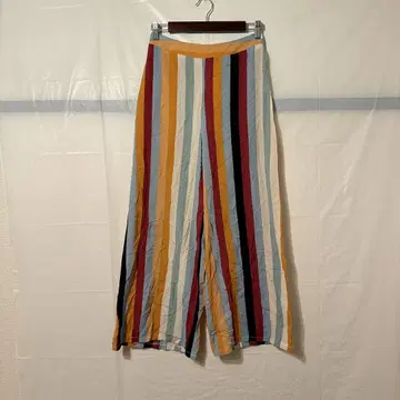 새상품급 LUSH 멀티 컬러 스트라이프 와이드 팬츠 [ S ] 컬러풀