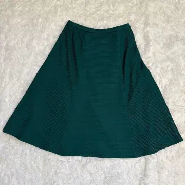 Leilian 레리안 플레어 스커트 L 그린 무릎 기장 일본제