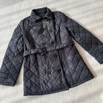 미사용 새상품 a.v.v 블랙 퀼팅 자켓 벨트 포함