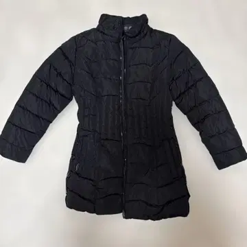 블랙 퀼팅 롱 다운 자켓