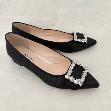 새상품급 DIANA 비쥬 장식 플랫 펌프스 스틸레토 23.5cm