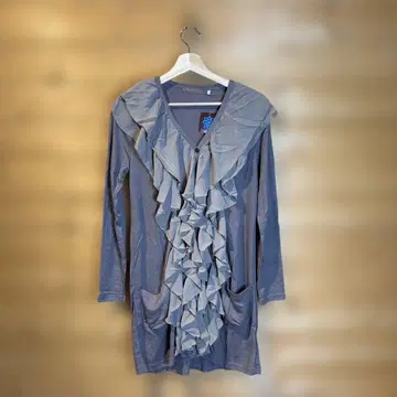 toco toco 롱 가디건 프릴 긴팔 상의