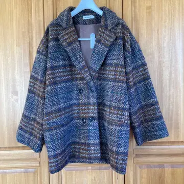 울 혼방 더블 브레스트 체스터 코트