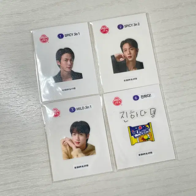 BTS 방탄 진 진라면 띠부실 일괄 1,2,3,6