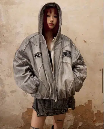 PERSONSOUL HANDBRUSHEDDIRTYCOTTON JACKET