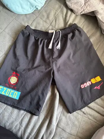 홋카이도 콘사돌레 삿포로 Mizuno 블랙 숏팬츠 로고