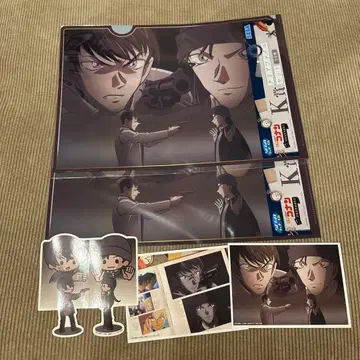 SEGA 럭키 쿠지 명탐정 코난 클리어 파일 & 스티커 세트