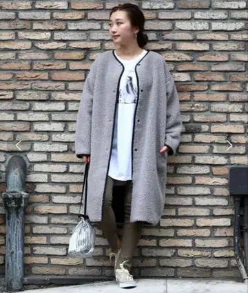 FREAK'S STORE 노카라 보아 플리스 롱 코트