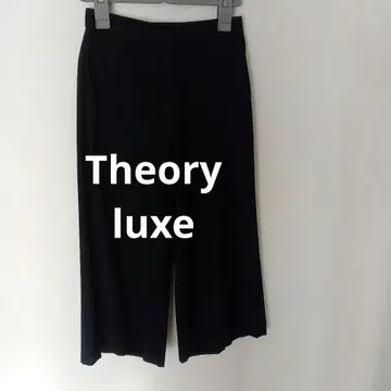 새상품급 Theory luxe 와이드 팬츠/크롭 기장/블랙/36/울 혼방