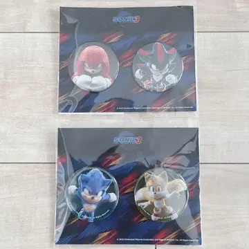 [ 새상품급 ] 소닉 3 2025년 소닉 쉐도우 도쿄 캔 배지 4개 세트