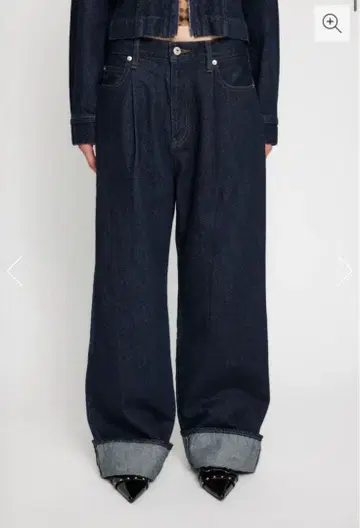 다크 데님 와이드 레그 팬츠 23inch