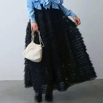 휘핑 튤 캉캉 스커트 블랙 인기 Frene 같은 형태