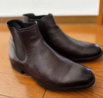 MORESCHI 다크 브라운 가죽 사이드 고어 부츠 6 1/2