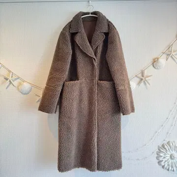 브라운 리버서블 양가죽풍 롱 코트