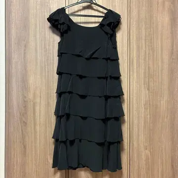 블랙 프릴 레이어드 드레스 MELROSE