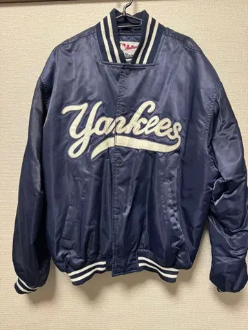 majestic 바시티 자켓 양키스 L 네이비 충전솜