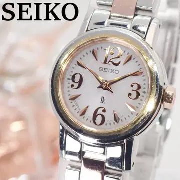 가동 세이코 LK 솔라 여성용 손목시계 핑크 골드 x 실버