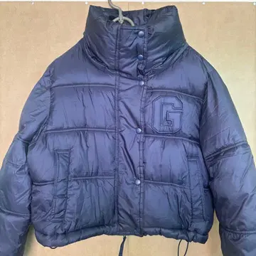 헤비 웨이트 플리마켓 퍼 GAP 로고 자켓 네이비