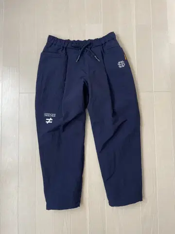 SEESEE WIDE TAPERED EASY PANTS NAVY L