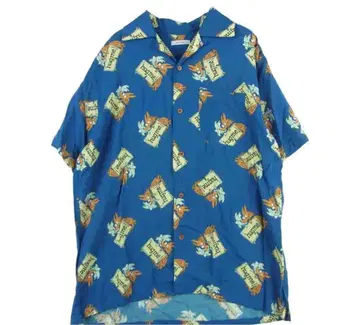 GAVIAL 하와이안 패턴 반팔 셔츠 파랑 완판템