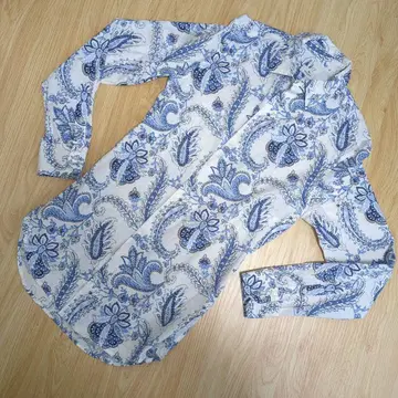 페이즐리 무늬 긴팔 셔츠 38 ETORO