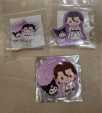 산리오 x BLEACH 스티커 클립 캔뱃지 아이젠 소스케 쿠로미