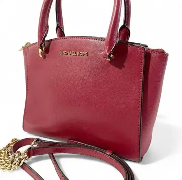 새상품급 정품 마이클코어스 핸드백 2way 숄더 포함 빨간색 가죽