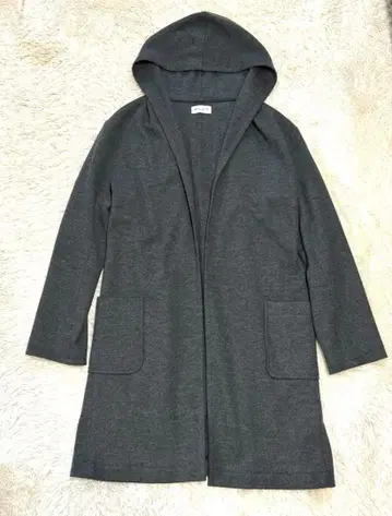 새상품급 PLST 후디드 가디건 그레이 후드 울 가디건