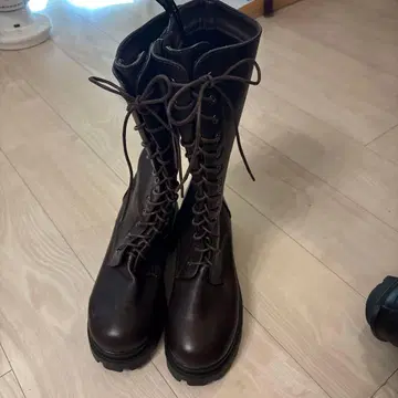 다크 브라운 가죽 롱 부츠