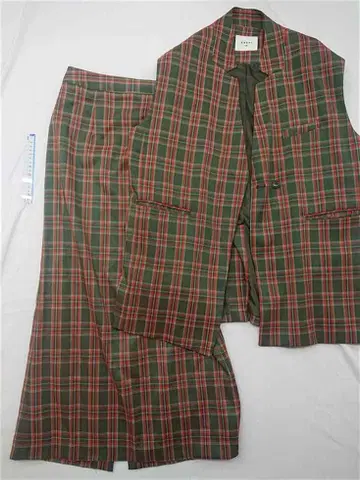 아메리 AMERI 체크 무늬 베스트 & 스커트 세트 M 사이즈 여성용