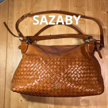 SAZABY 뜨개질 가죽 숄더백