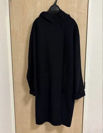 Spick&Span 후드 부착 울 리버 코트 네이비 38