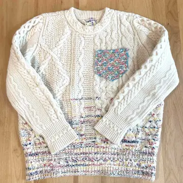 coohem 코헨 스웨터 니트 아란 니트 형광사 포켓