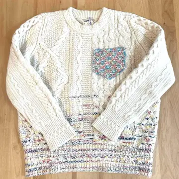 coohem 코헨 스웨터 니트 아란 니트 형광사 포켓