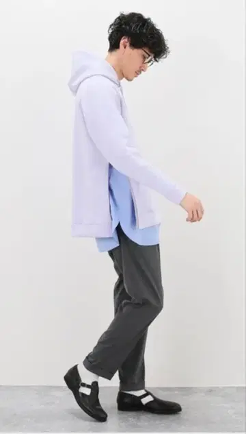 새상품급 EDIFICE 라이트 종이상자 사이드 지퍼 후드티 후디