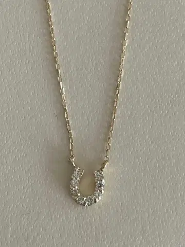 K10 YG 다이아 호스슈 목걸이