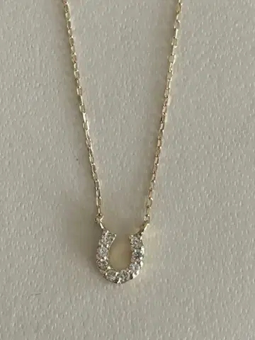 K10 YG 다이아 호스슈 목걸이