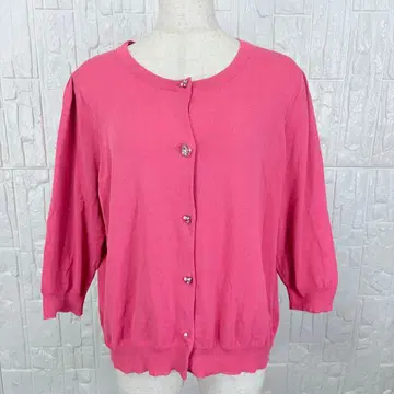 로즈 티아라 가디건 핑크 루즈핏 [ f29 ]