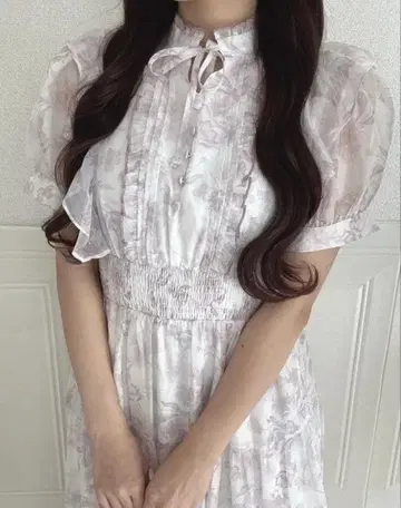 evelyn 라메 프릴 꽃무늬 OP