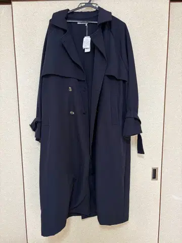 오버 사이즈 네이비 트렌치코트