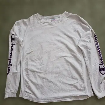 Champion Reverse Weave 화이트 롱 T L 사이즈