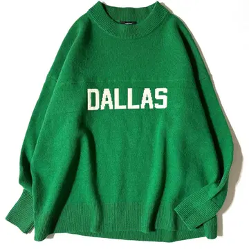 저널 스탠다드 크루넥 로고 풀오버 니트 그린