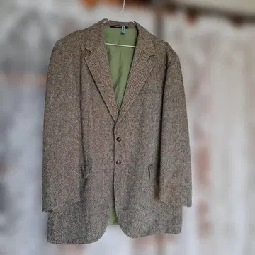 하운드 투스 패턴 테일러드 자켓