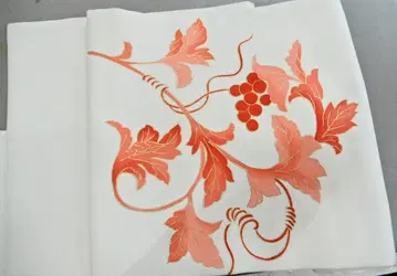 실크 금 부품 자수 시오제 나고야 오비 나무 열매