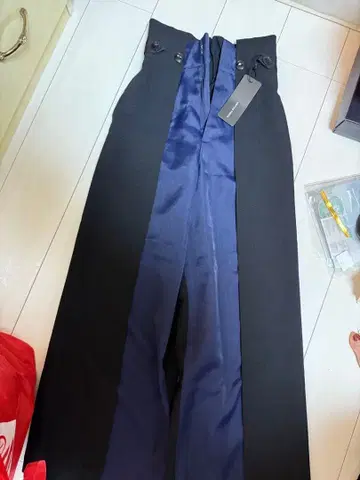 바이컬러 와이드 팬츠 사이즈 1