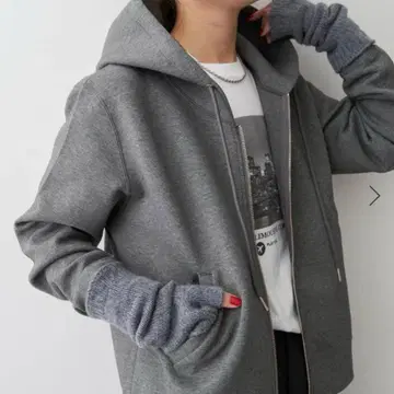 컨디션 최상 Spick & Span 스트레치 지퍼 후드티 그레이 프리