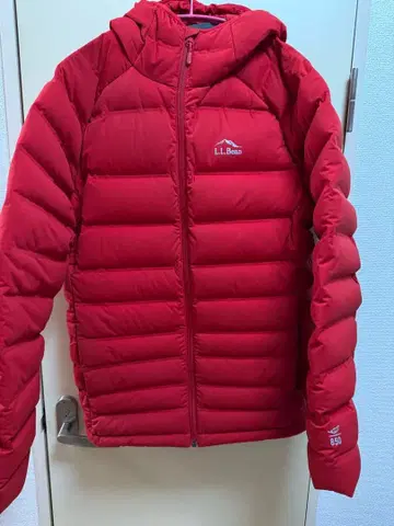 L.L.Bean 후드 부착 레드 다운 자켓 초경량