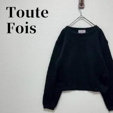 투투포와 크루넥 니트 풀오버 캐주얼 블랙 사이즈 M